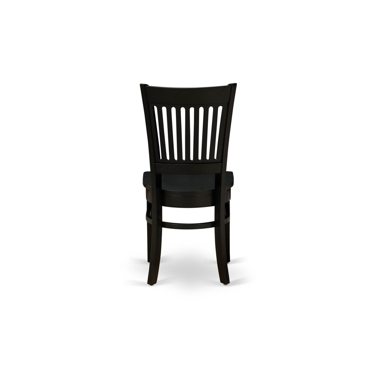 EAST WEST FURNITURE - ANVA3-BLK-W - 3-Piece Dining Room Set- 2 Kitchen Chair and Modern dining room table - Wooden Seat and Slatted Chair Back (Black Finish)