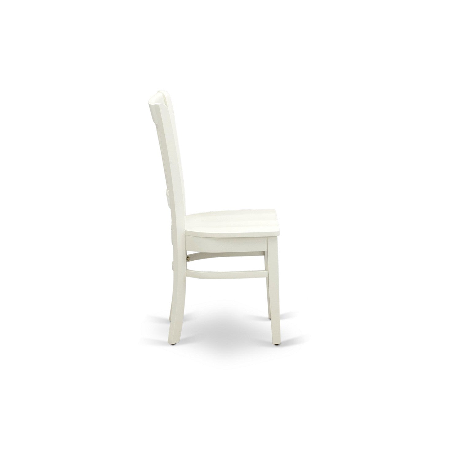 EAST WEST FURNITURE - ANVA5-LWH-W - 5-Piece Kitchen Dining Set- 4 Wooden Chairs and Dining Room Table - Wooden Seat and Slatted Chair Back (linen white Finish)