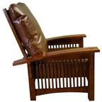 Craftsman / Mission Leather and Oak Morris Chair - Chestnut