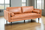 Philippe Top Grain Leather Sofa - Tan