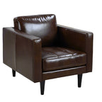 Philippe Top Grain Leather Arm Chair - Chocolate Brown