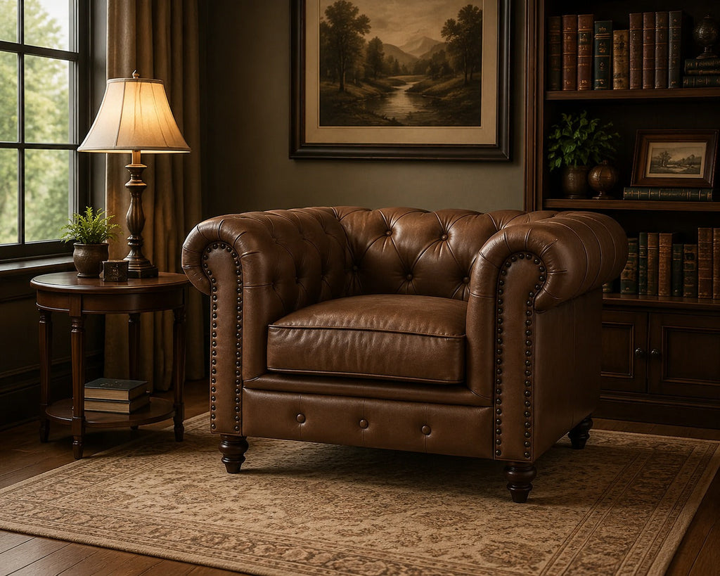 Cornelia Modern Contemporary Eco Leather Arm Chair - Brown