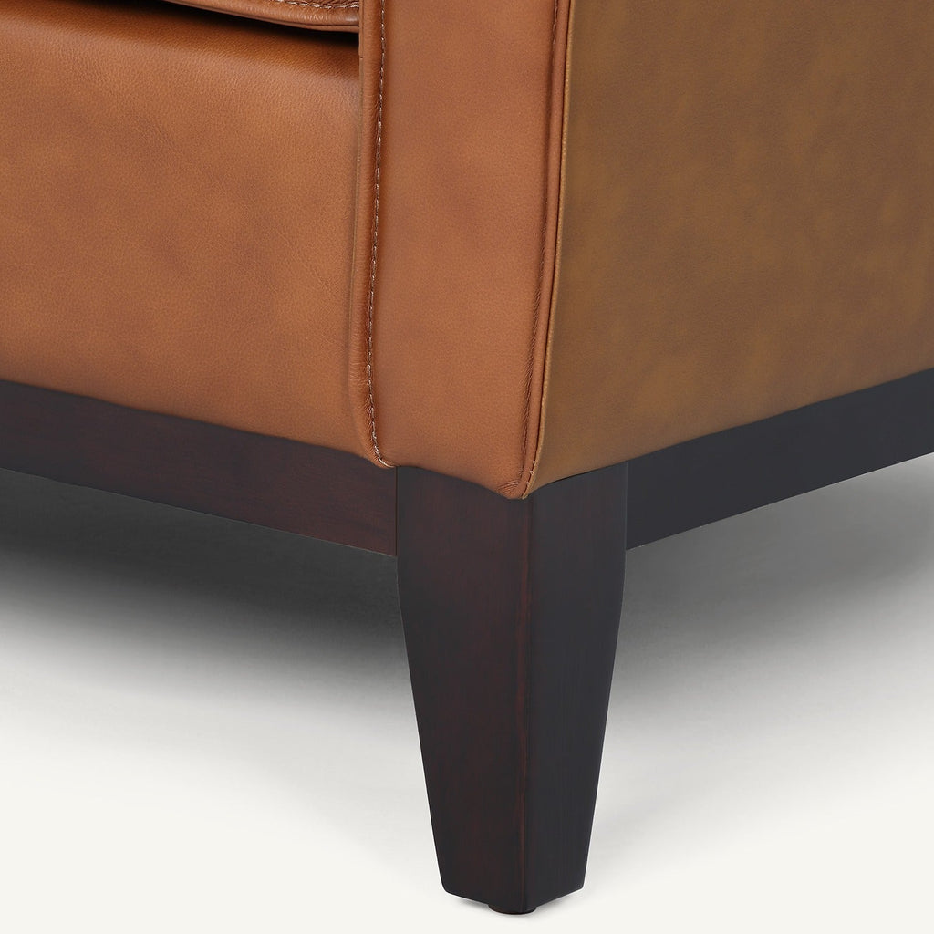 Samhara Top Grain Leather Love Seat - Chestnut