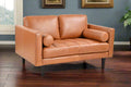 Philippe Top Grain Leather Love seat - Tan