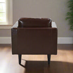 Philippe Top Grain Leather Arm Chair - Chocolate Brown