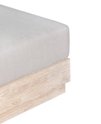Imperial Grove Outdoor Solid Teak Wood, Natural Look Ottoman Upholstered Cushion