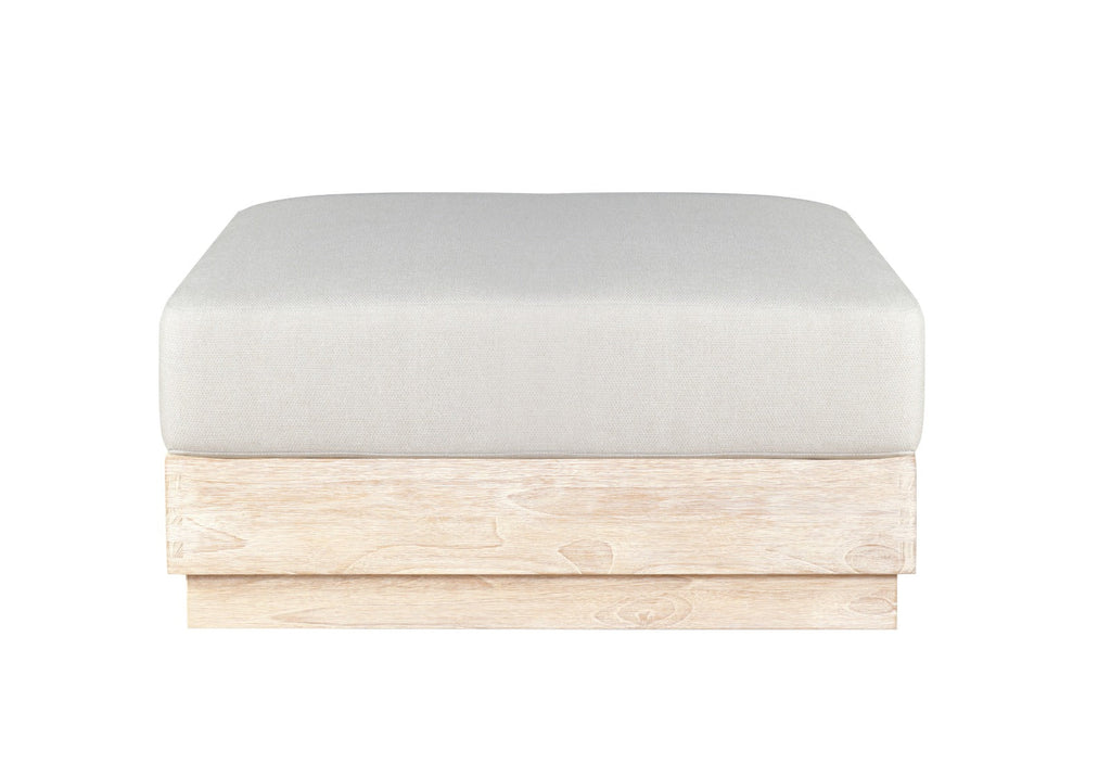 Imperial Grove Outdoor Solid Teak Wood, Natural Look Ottoman Upholstered Cushion