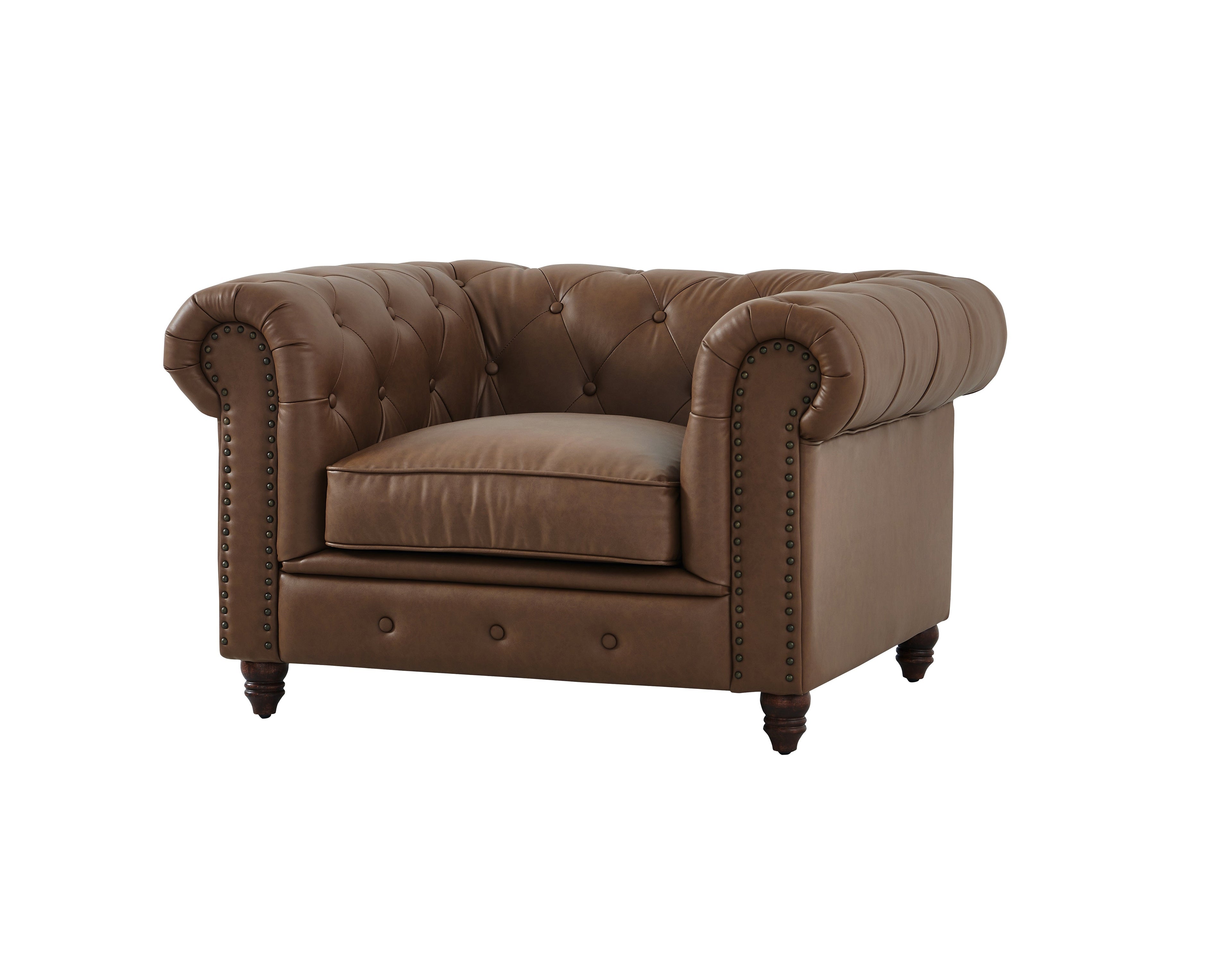 Cornelia Modern Contemporary Eco Leather Arm Chair - Brown