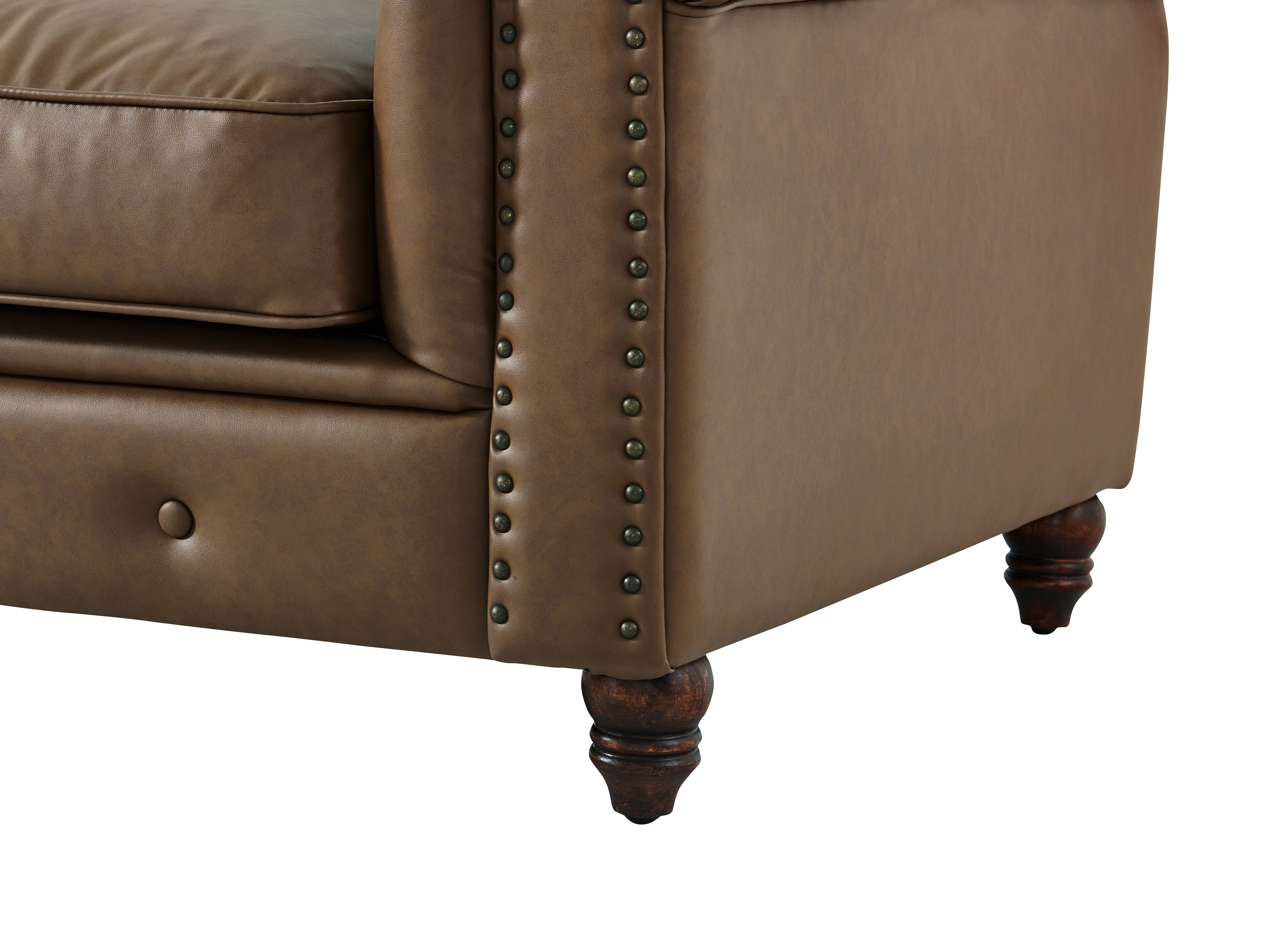 Cornelia Modern Contemporary Eco Leather Sofa - Brown