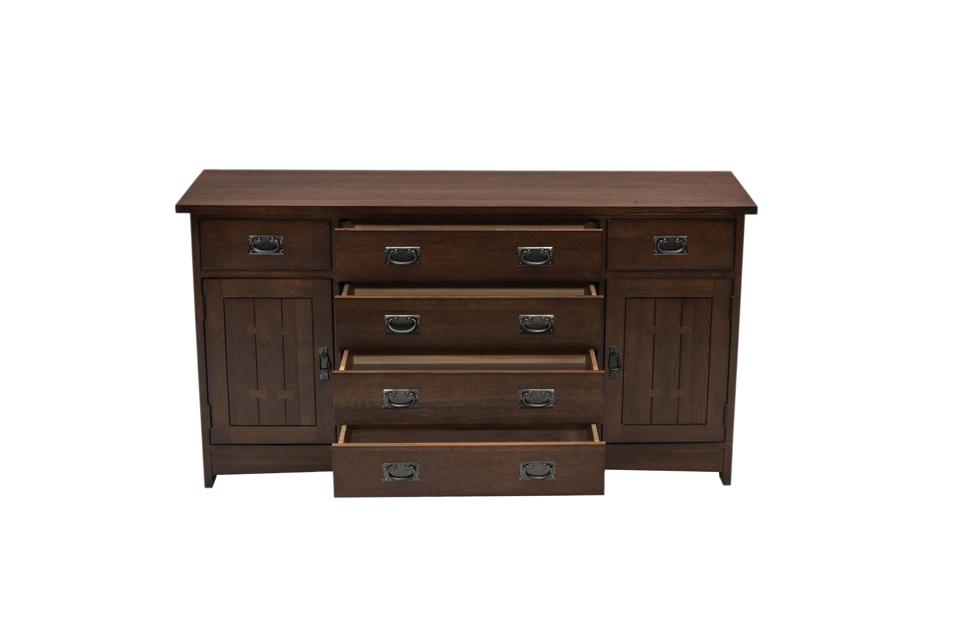 Mission Oak 6-Drawer 62" Sideboard - Walnut