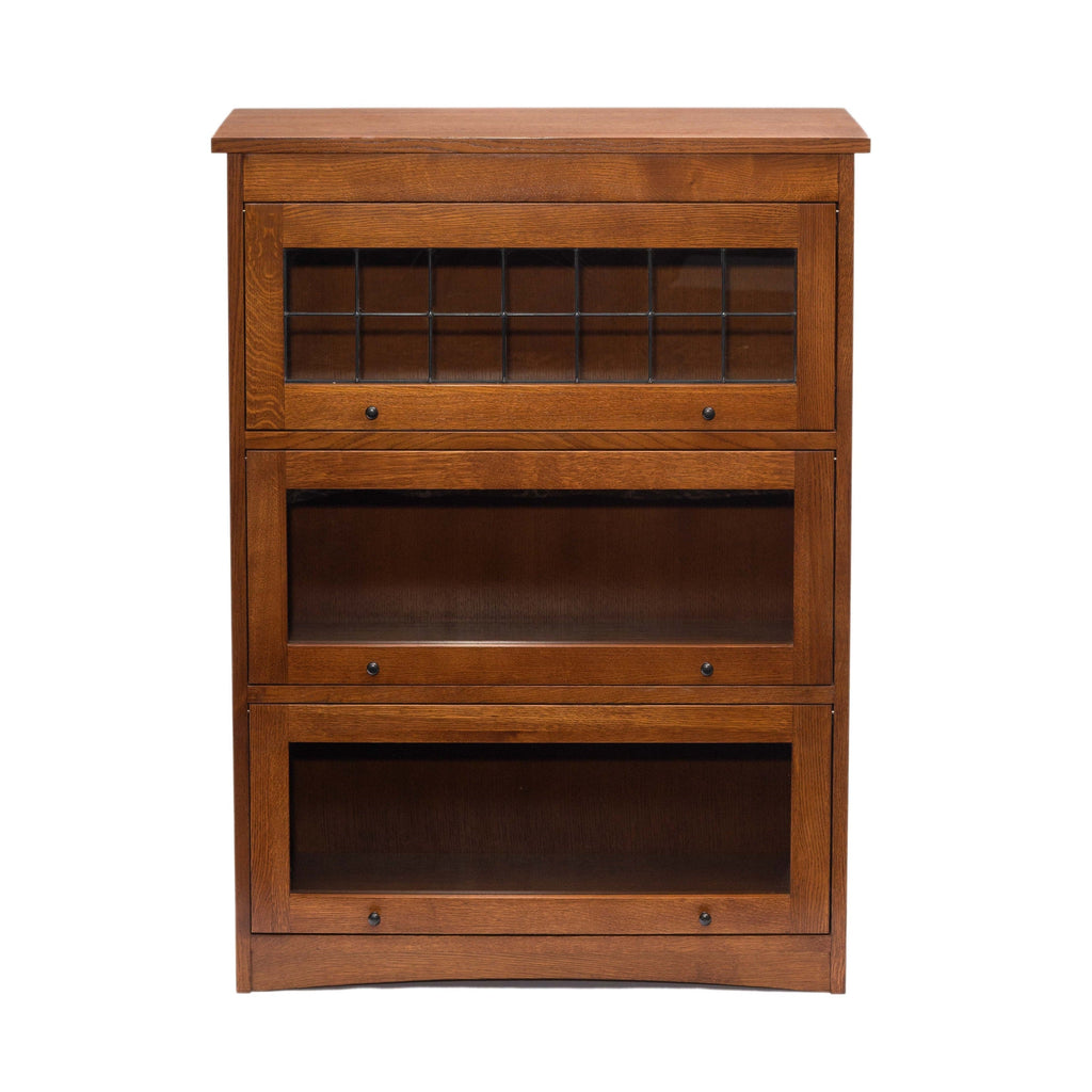 Mission Craftsman Style Oak Barrister Bookcase - 3 Stack