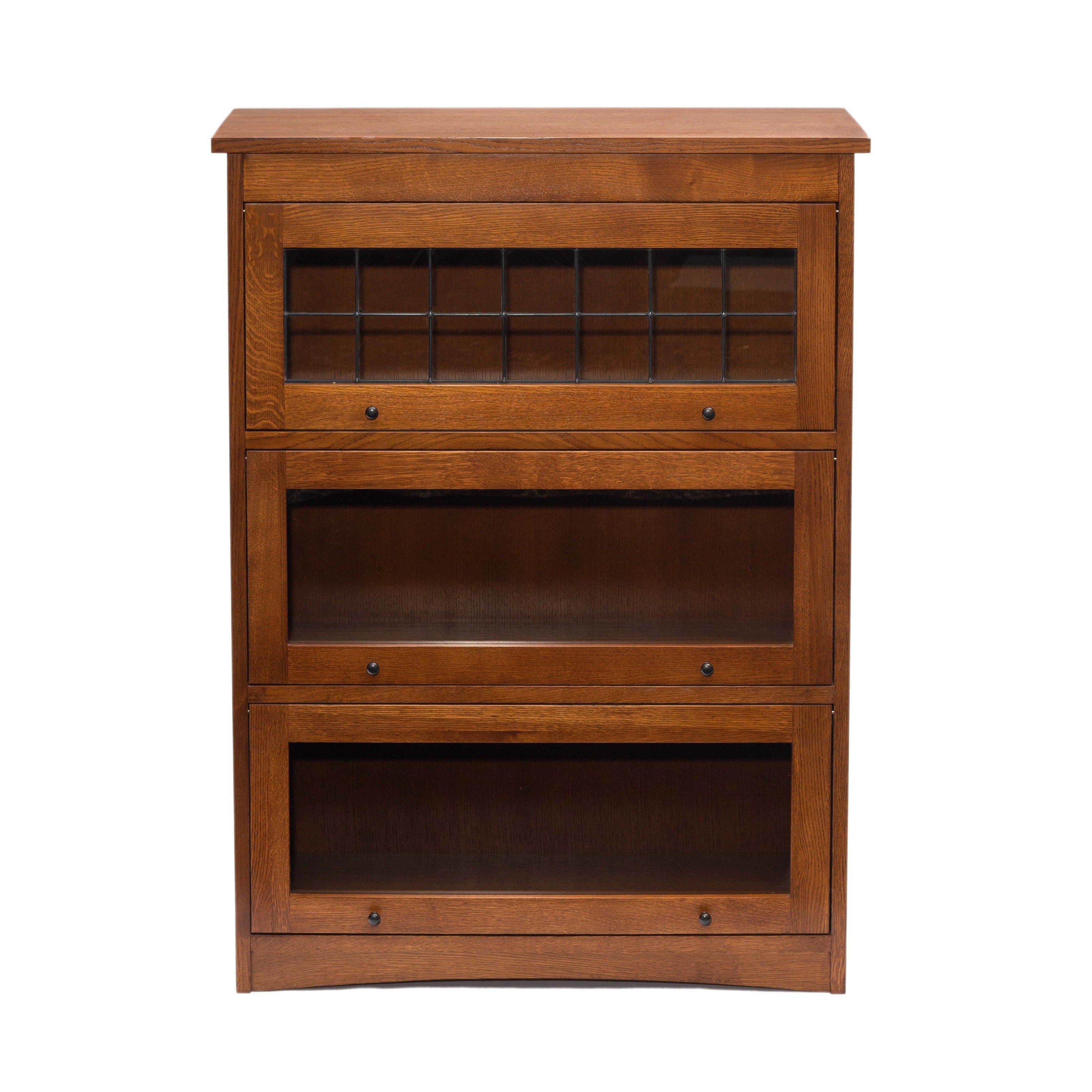 Mission Craftsman Style Oak Barrister Bookcase - 3 Stack