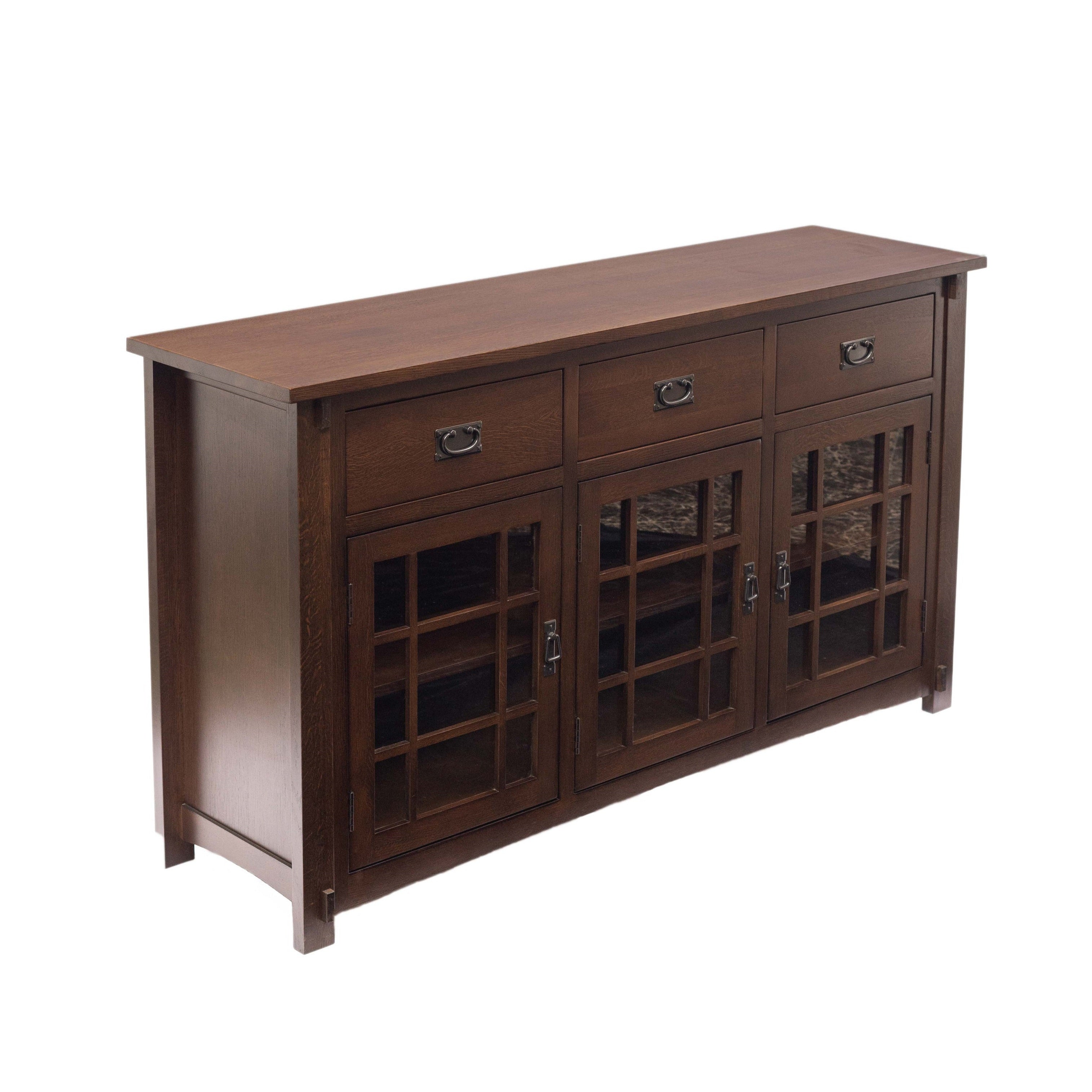 (Micheal's Cherry) Craftsman Mission Solid Oak Sideboard - 65"