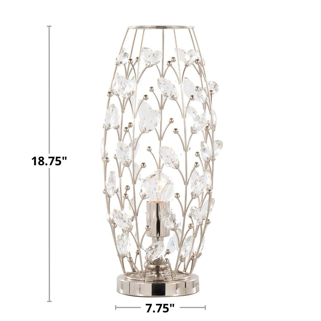 Crystal - Buds Contemporary Uplight Lamp - Polished Nickel / Clear Crystal