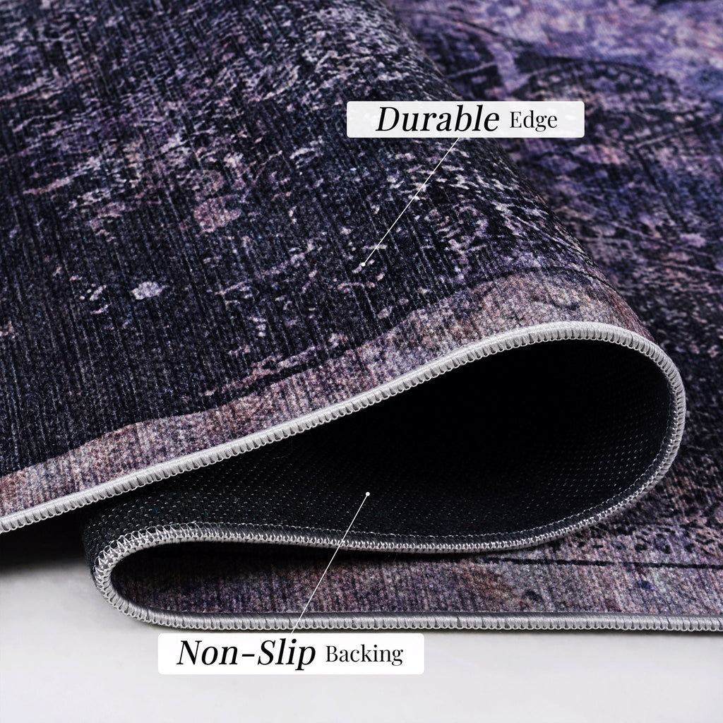 Maval - 8' X 10' Washable Area Rug - Anthracite
