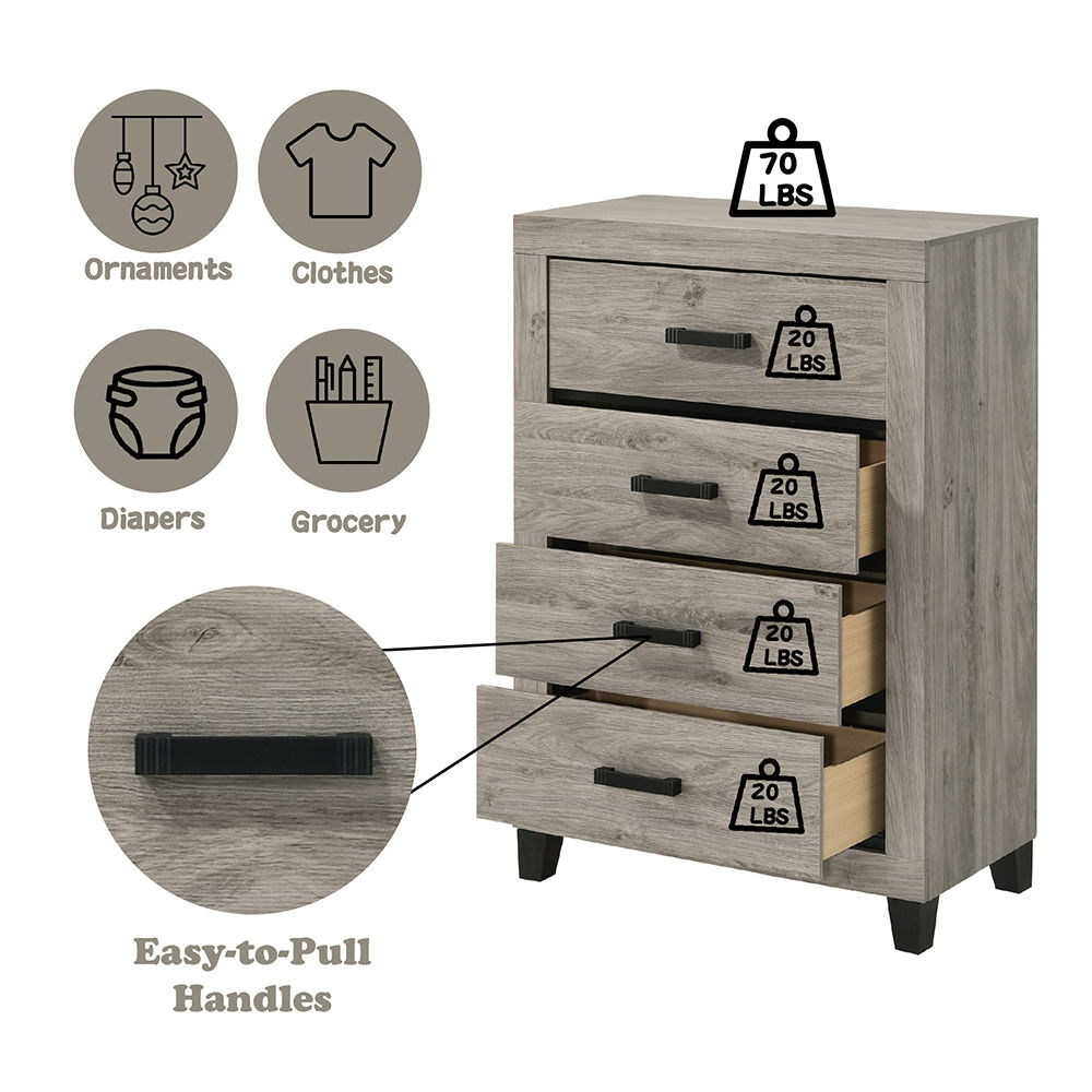 Mari - Chest - Light Gray Finish