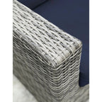 Wicker Sectional Sofa With Cushions And Table