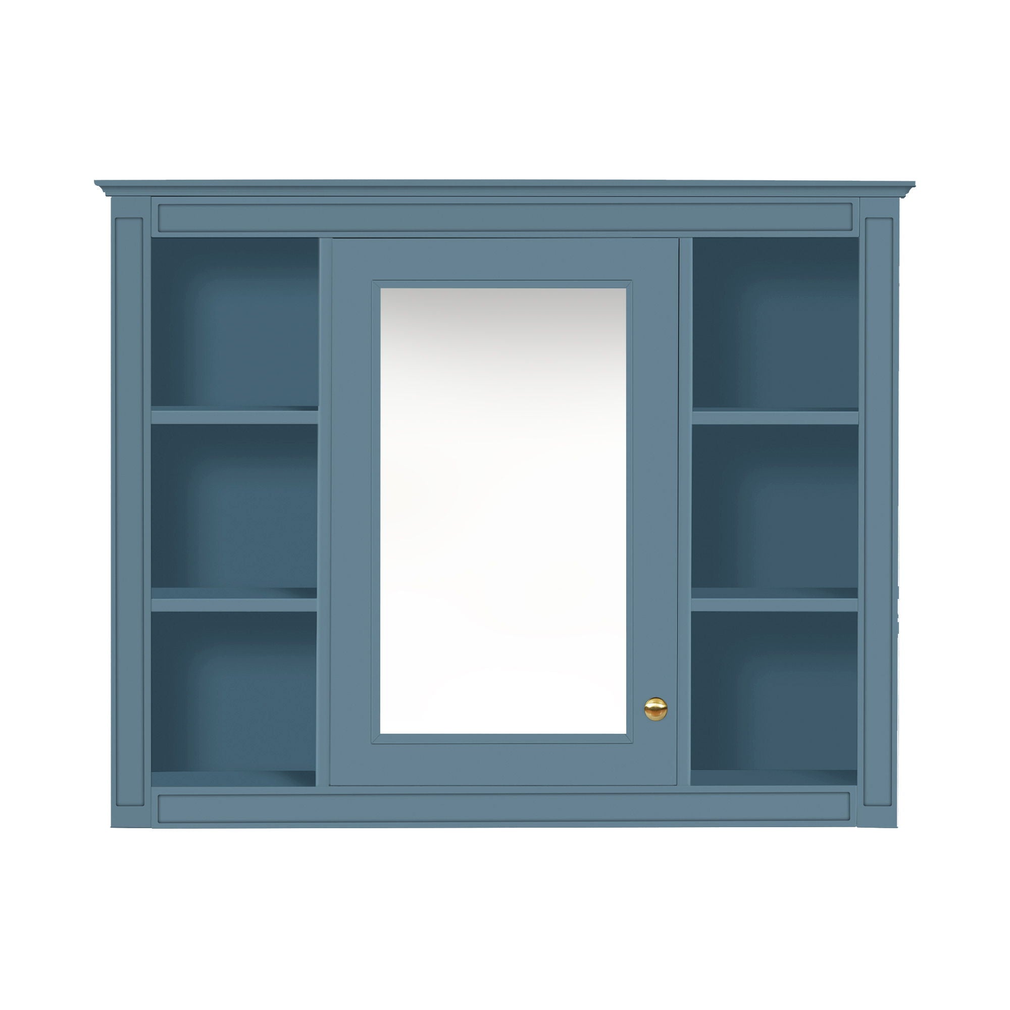 Wall Mounted Medicine Cabinet With Mirror, Storage Cabinet Featuring 6 Open Shelves And Adjustable Interior