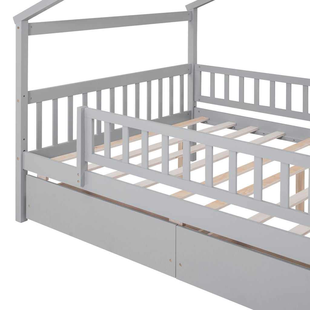 House Bed With 2 Drawers