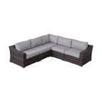 Contemporary Outdoor Rattan Wicker Sectional Seating Group With Cushions