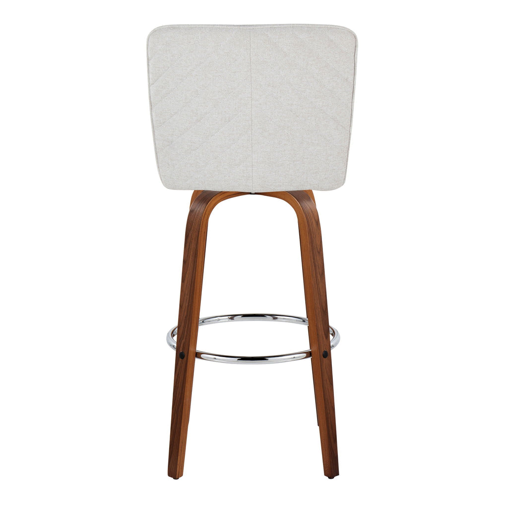 Henry - Contemporary Fixed Height Barstool With Swivel With Round Footrest (Set of 2)
