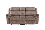 Zubaida - Two Tone Recliner Loveseat With USB Port Console