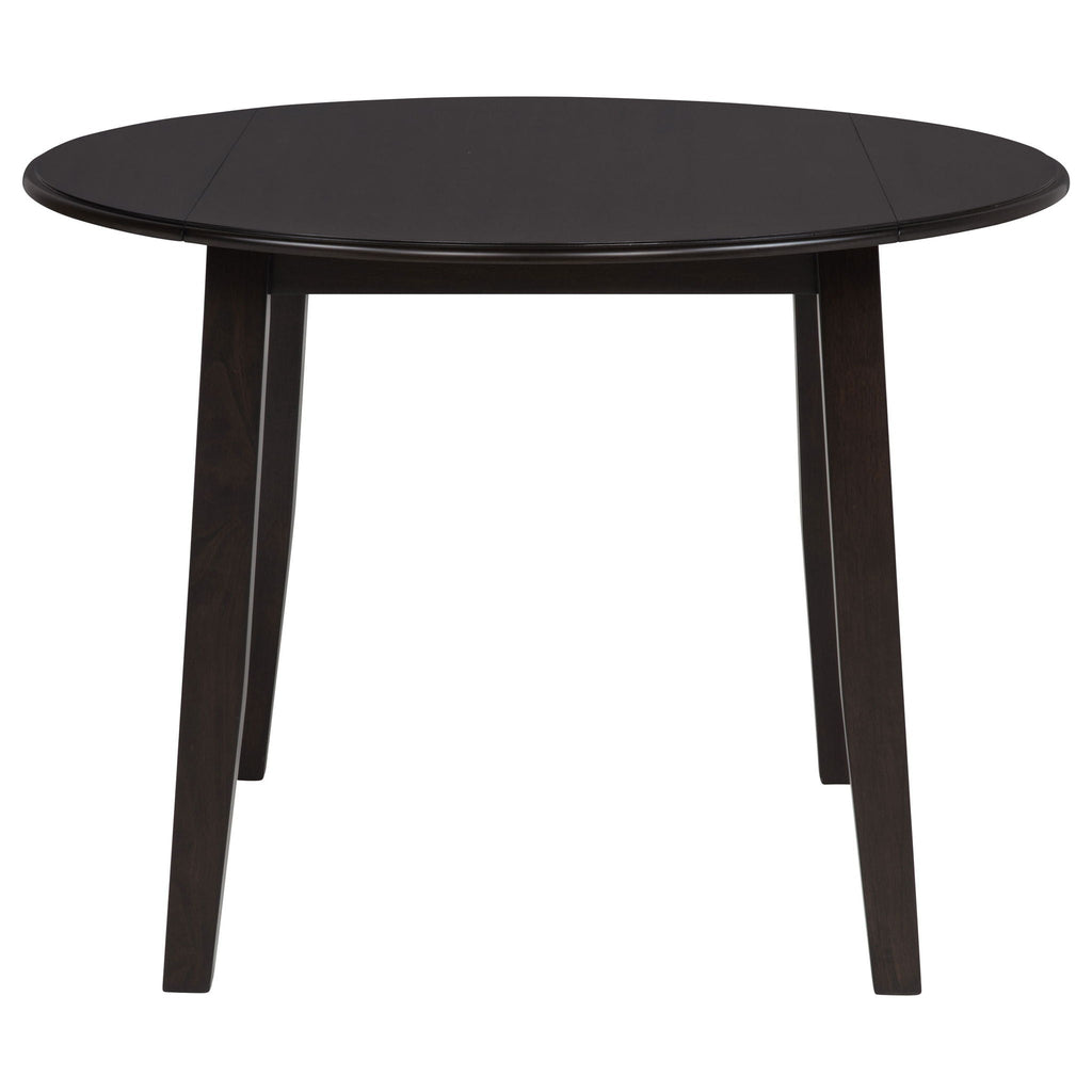 Catley 5-piece Round Drop Leaf Dining Table Set Dark Coffee