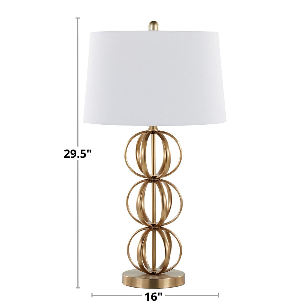 Linx - Contemporary Table Lamp (Set of 2) - Gold / White