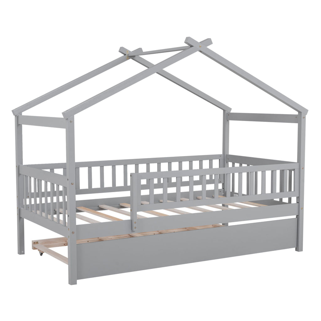 Creativity House Bed With Twin Size Trundle
