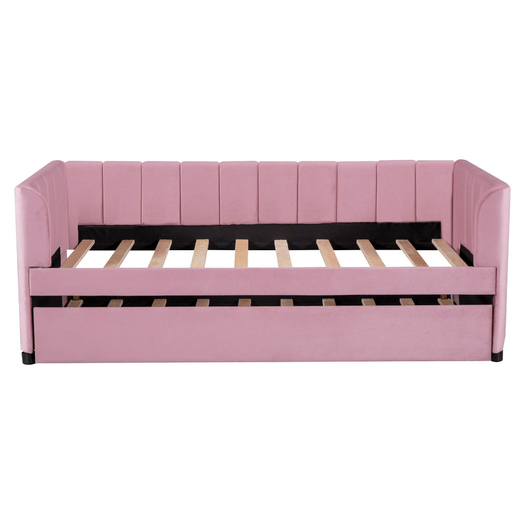 Upholstered Daybed With Ergonomic Design Backrest