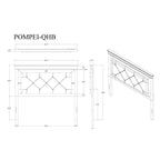 Shaker - 5 Pieces Bedroom Set With Crystal Inspired Tufted Headboard And LED Lighting