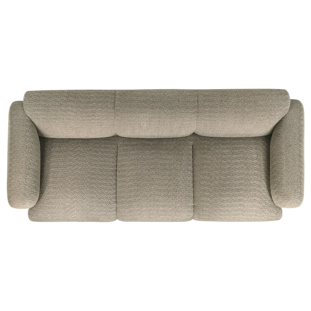 Dorset 2-piece Upholstered Round Track Arm Sofa Set Brown
