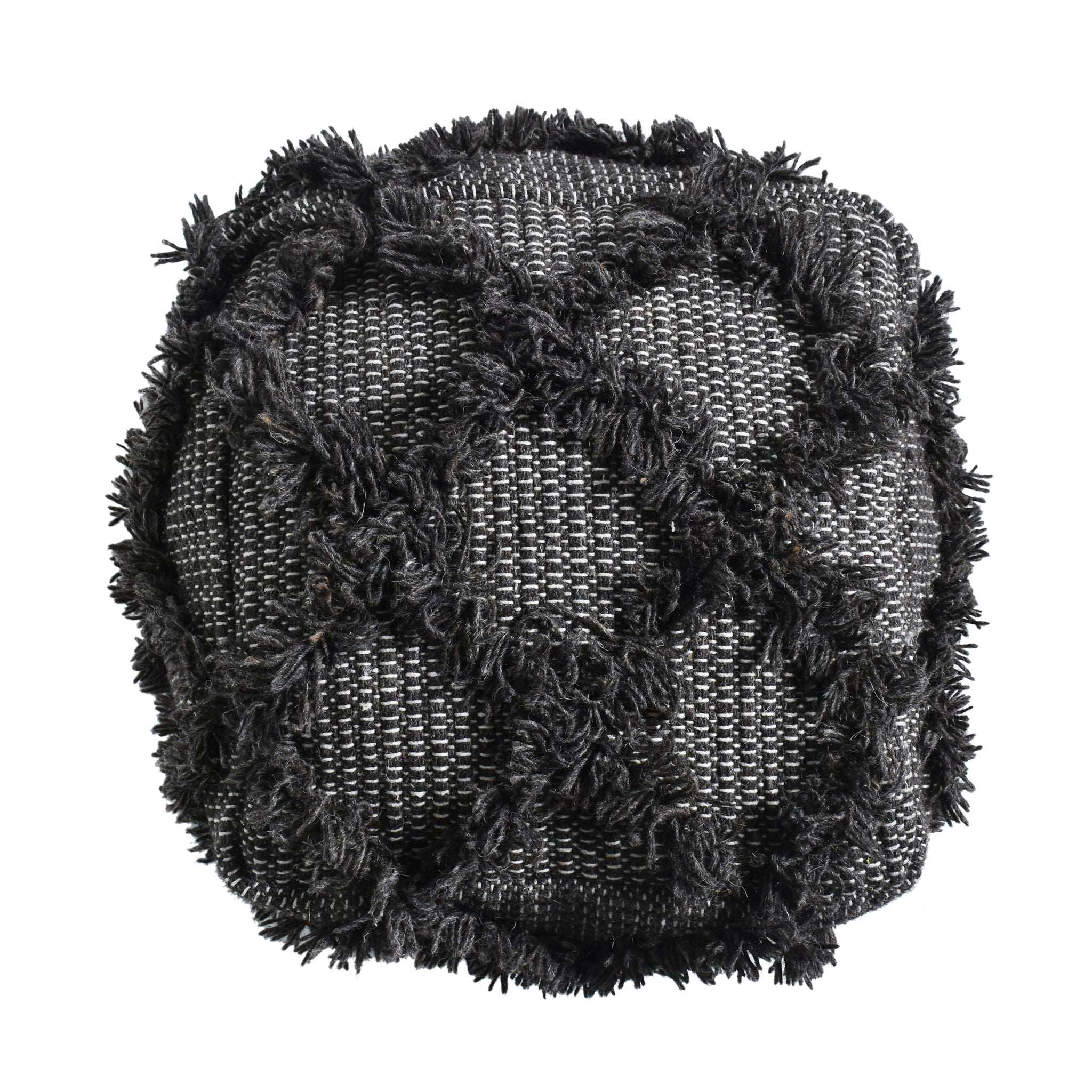 Jumanji - Handcrafted Wool And Cotton Pouf - Brown