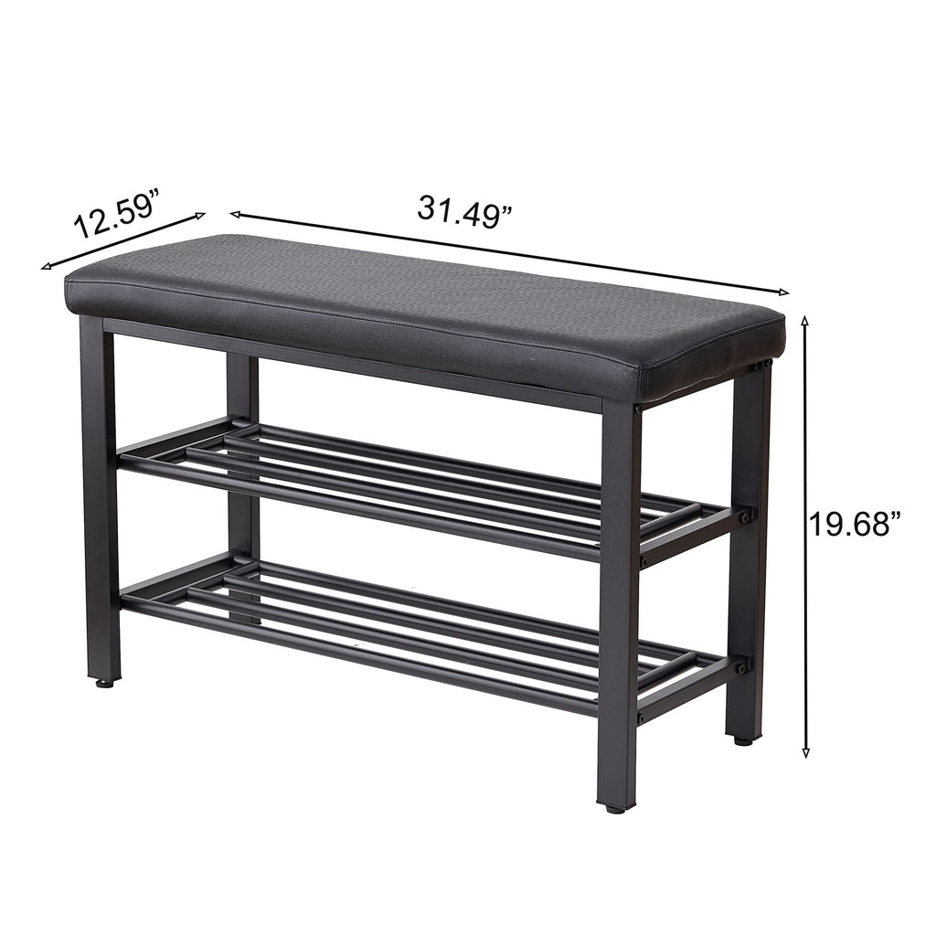 Shoe Bench With Cushion, Storage Seat For Entryway