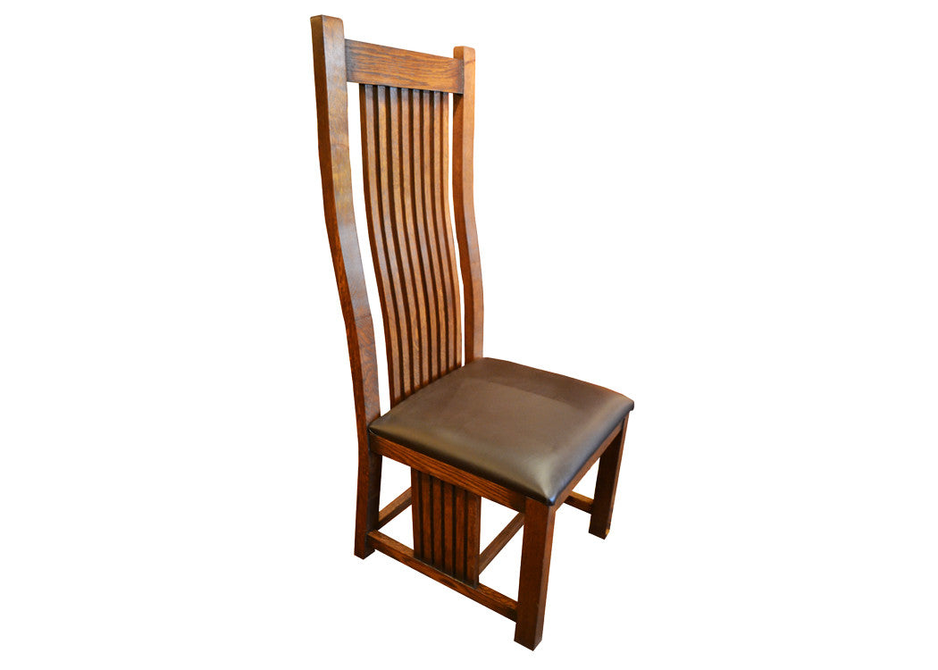 Mission Style Leaf Table-High Back Chair Dining Set-2 Color Available