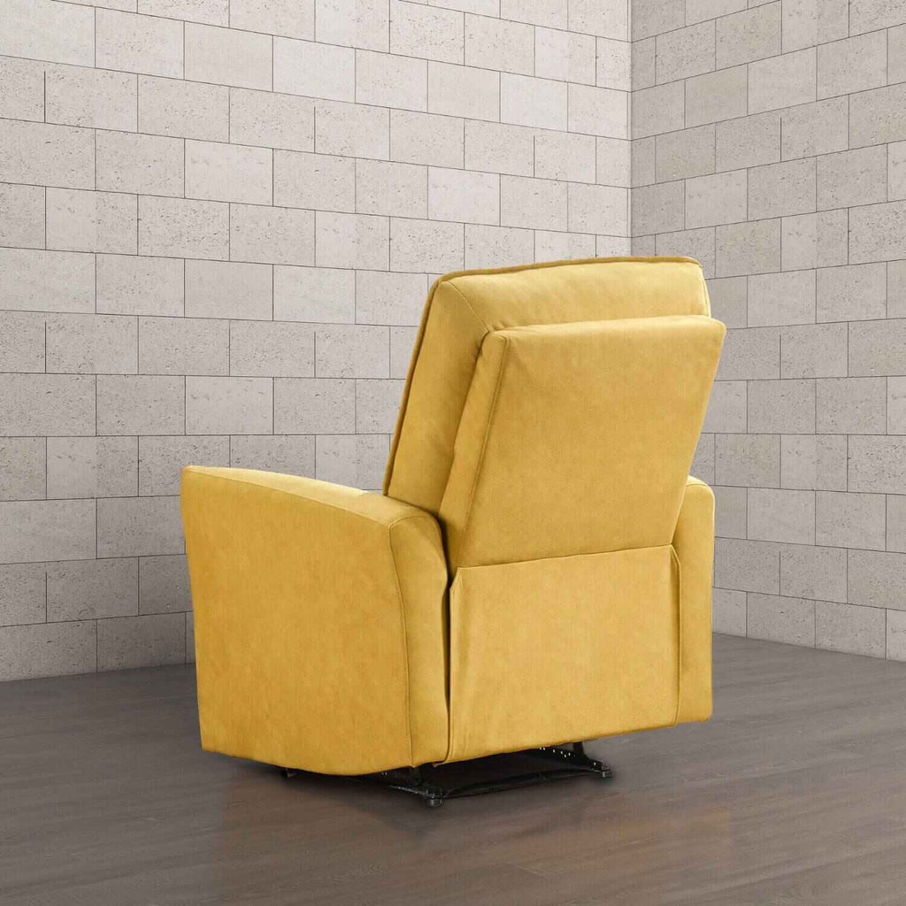 Ashcroft Asheville Dark Yellow Suede Recliner Chair