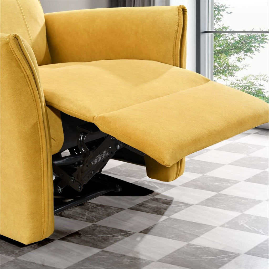 Ashcroft Asheville Dark Yellow Suede Recliner Chair