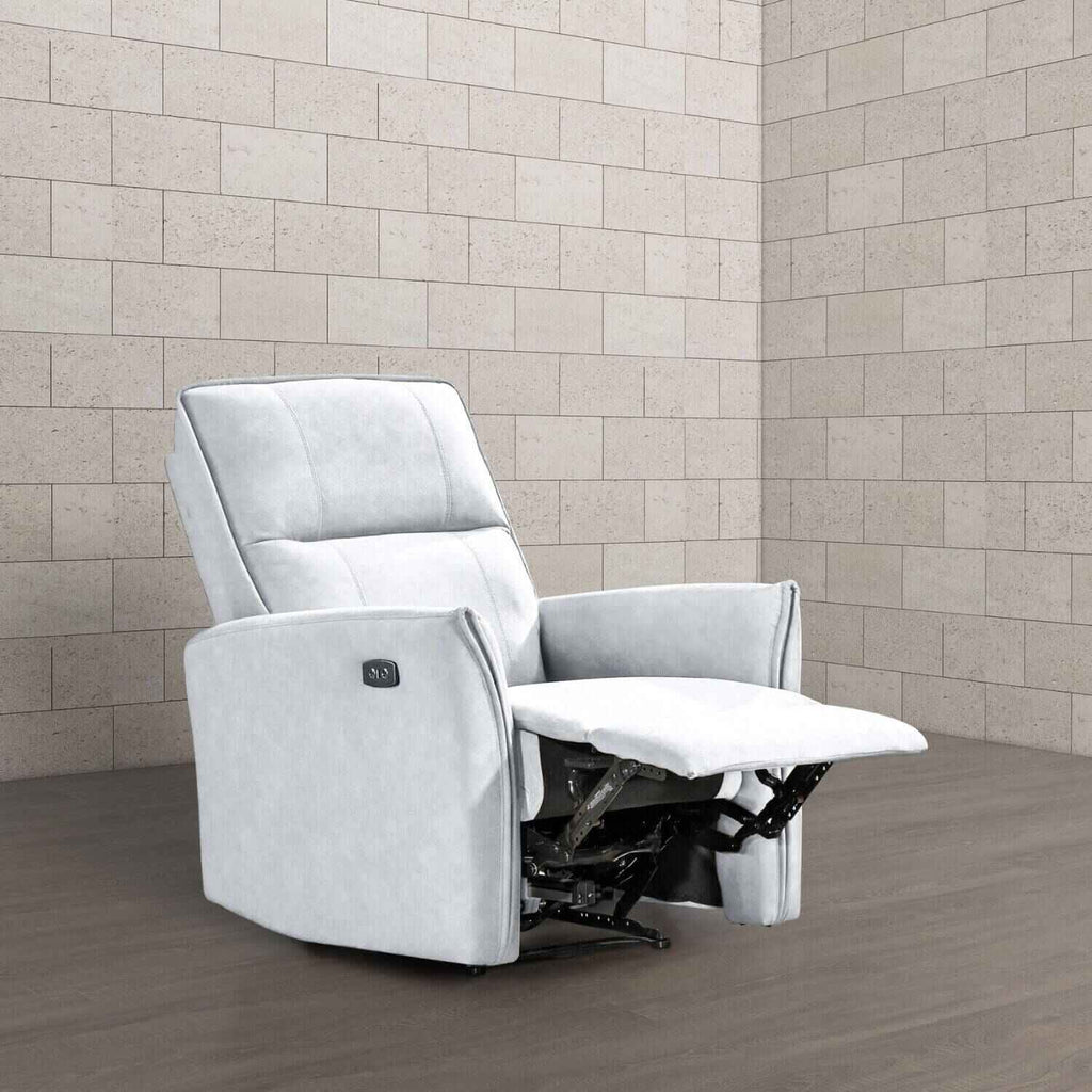 Ashcroft Asheville Grey Suede Recliner Chair