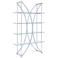 Larson 73-inch 4-shelf Glass Bookshelf Chrome