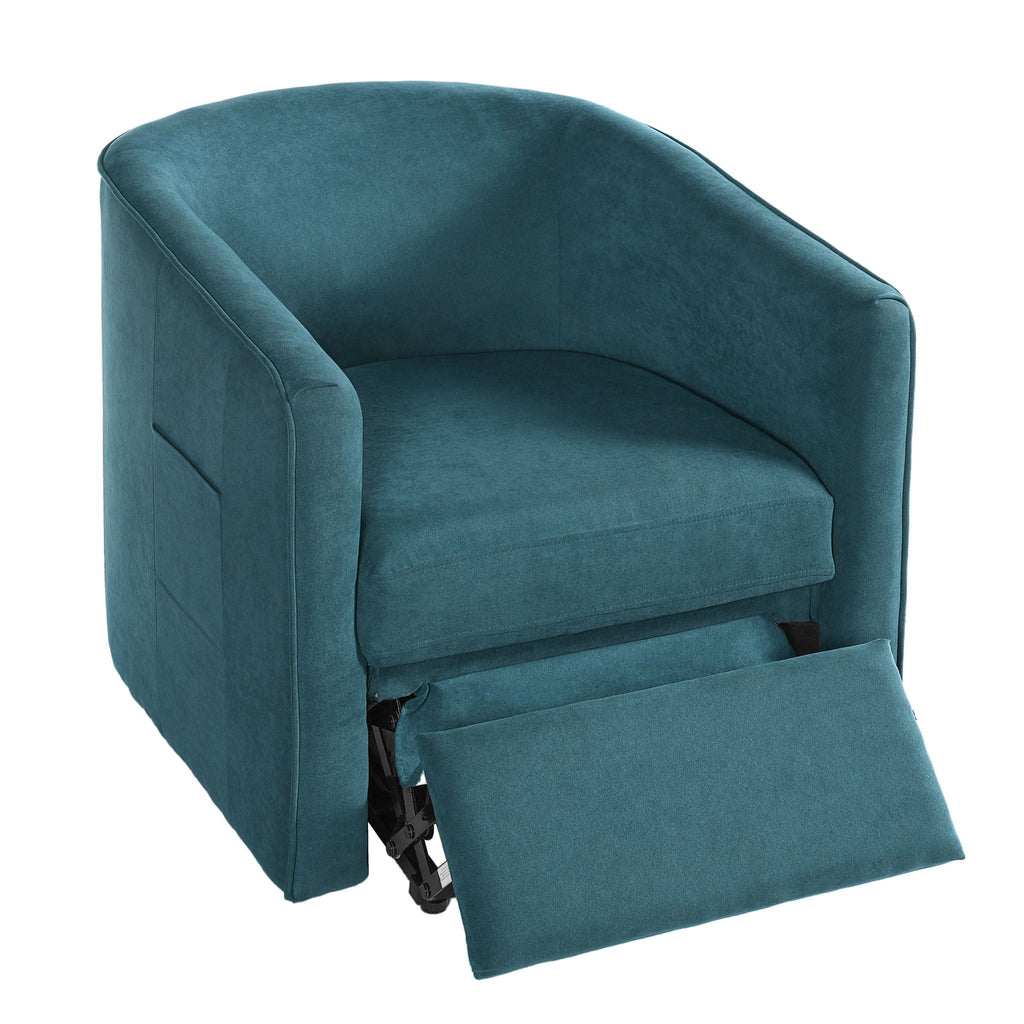 Power Lift Recliner Barrel Shape Reclining Chair With Footrest And Side Pocket