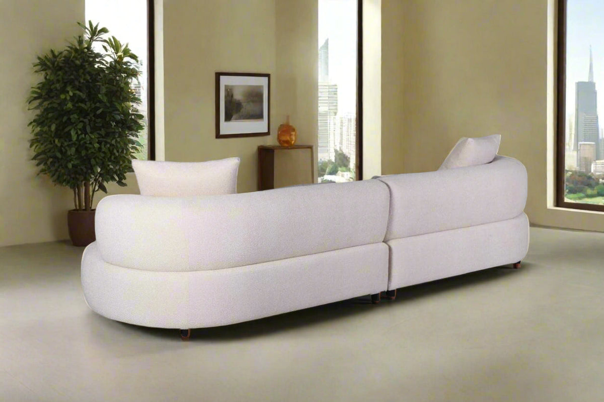 Pure Collection Modern Sectional 4-Seater Fabric Sofa – 120"