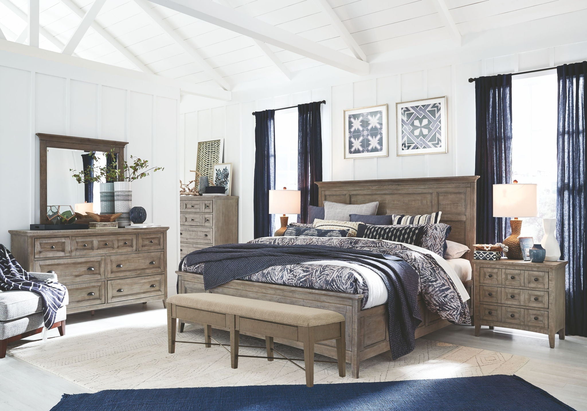 Paxton Place - Complete Panel Bed With Regular Rails