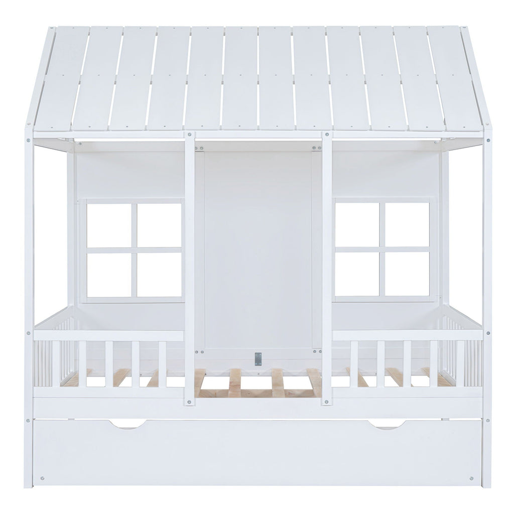 House Bed With Twin Size Trundle, Daybed