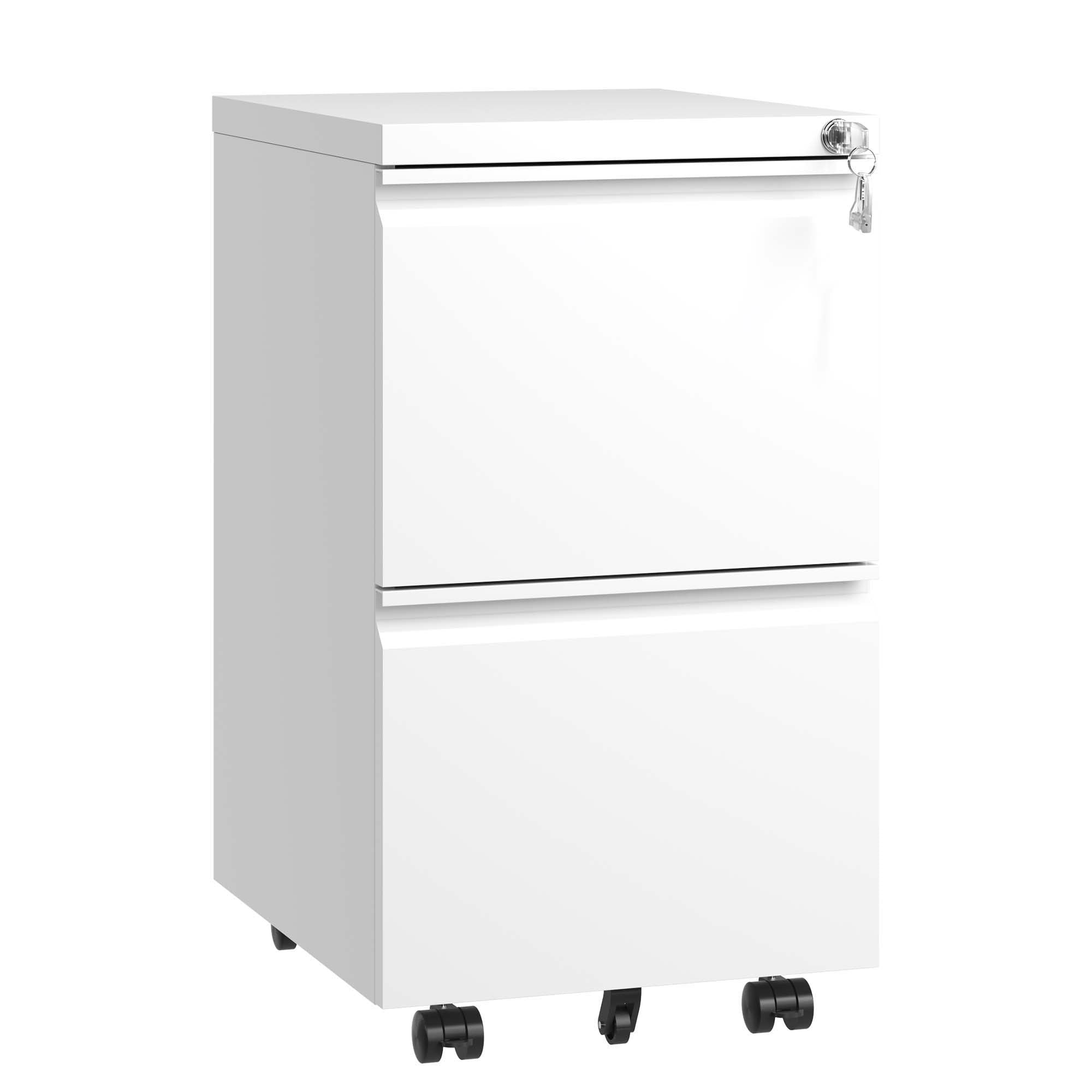 Metal Drawer Mobile File Cabinet With Lock For Home Office Organizer