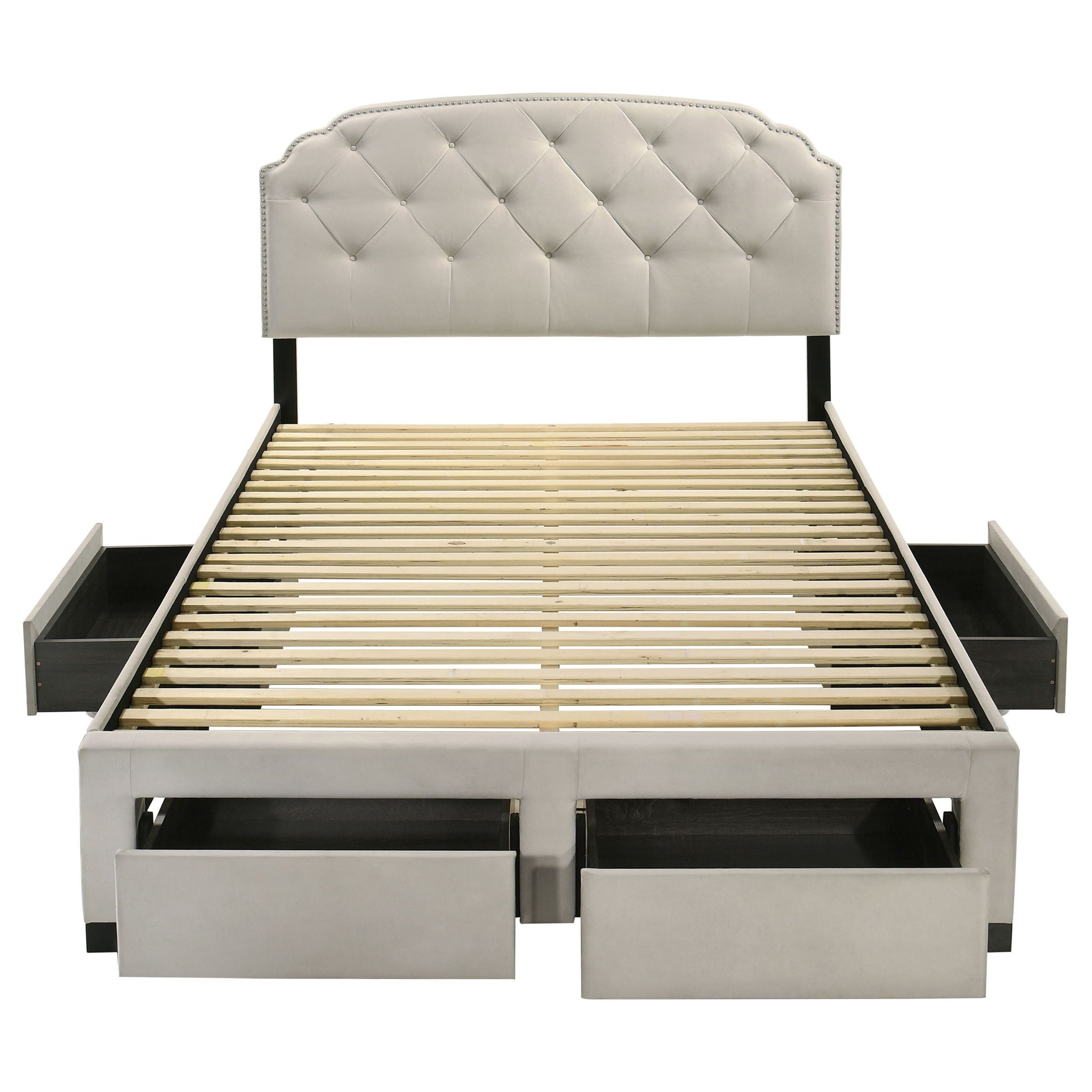 Marianna 4-drawer Upholstered Queen Storage Bed Cream
