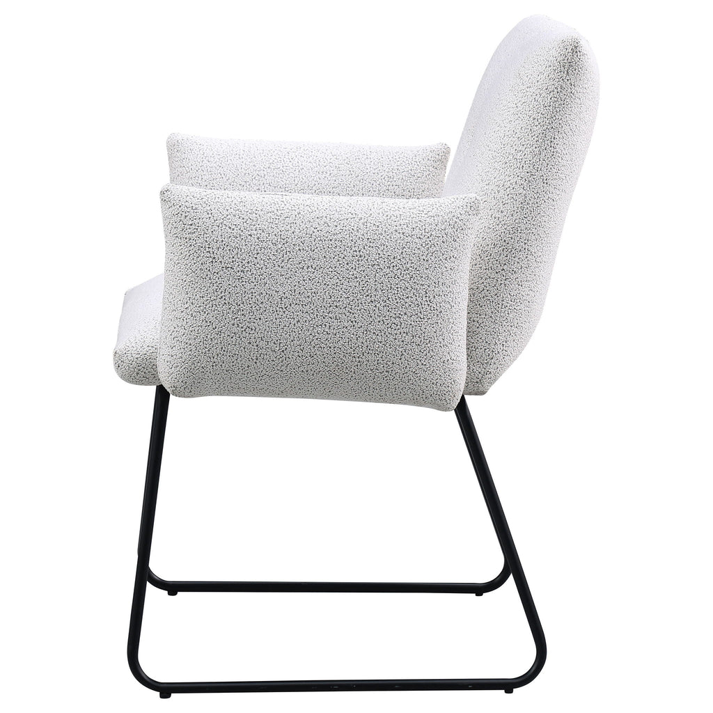Ackland Upholstered Dining Arm Chair Light Grey (Set of 2)