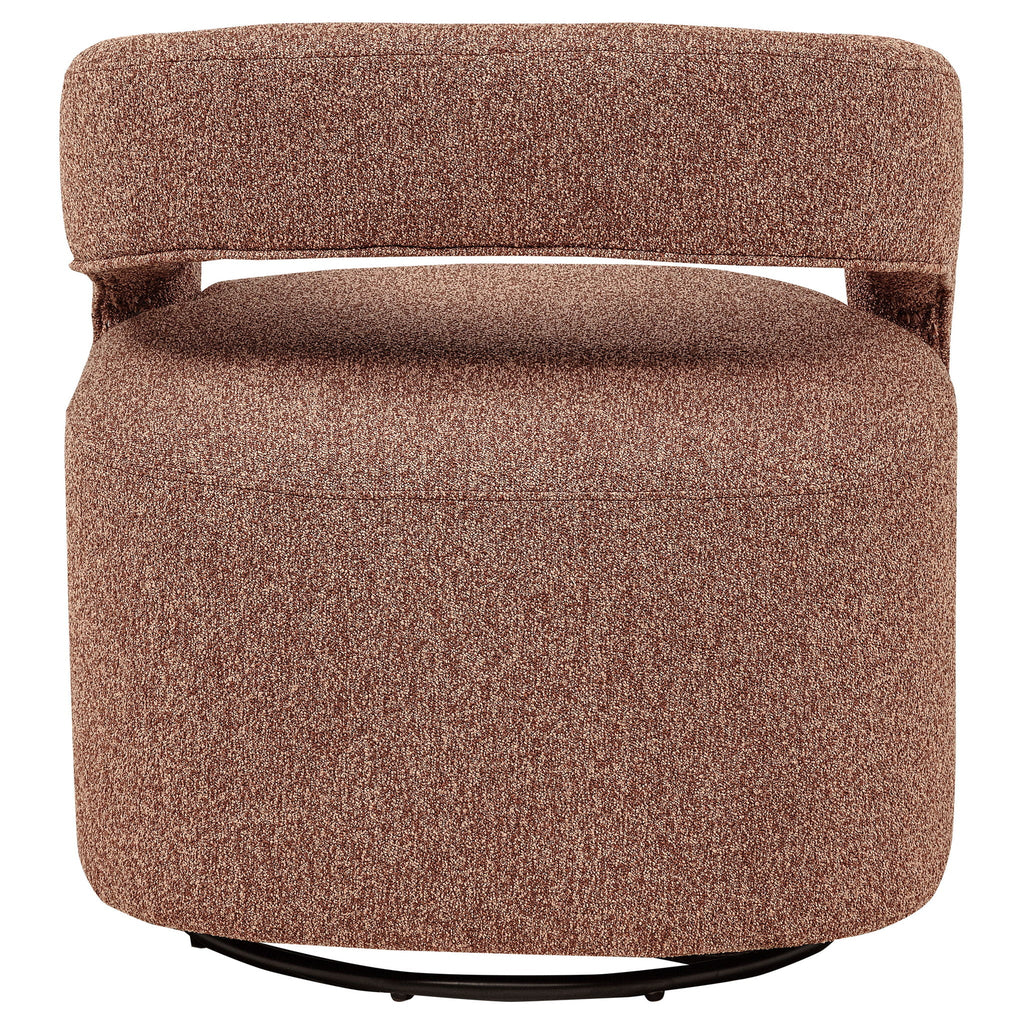 Westhill Boucle Upholstered Swivel Accent Chair Berry