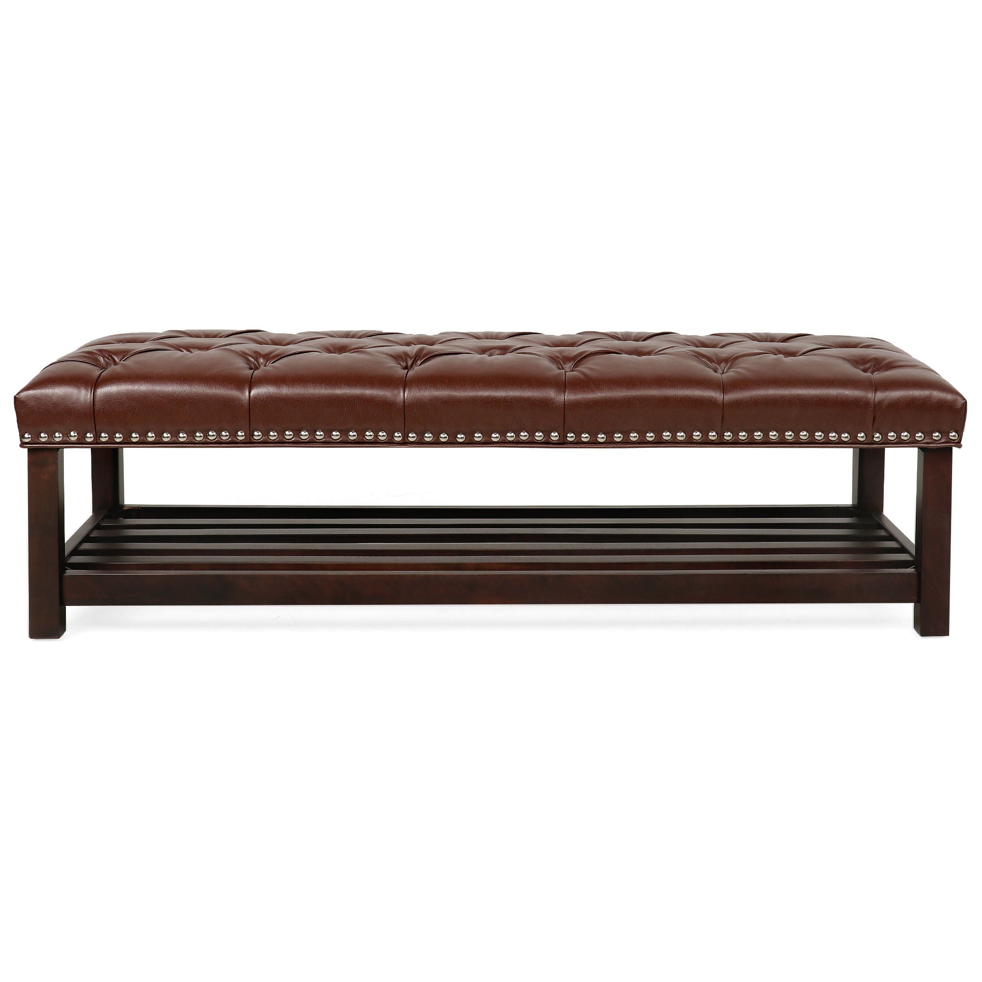 Bedroom End Of Bed Bench Tufted Upholstered End Of Bed Bench End Of Bed Entrance Shoe Bench With Nailhead Trim And Shelf Bedroom Upholstered Bench Living Room Shoe Rack Footstool