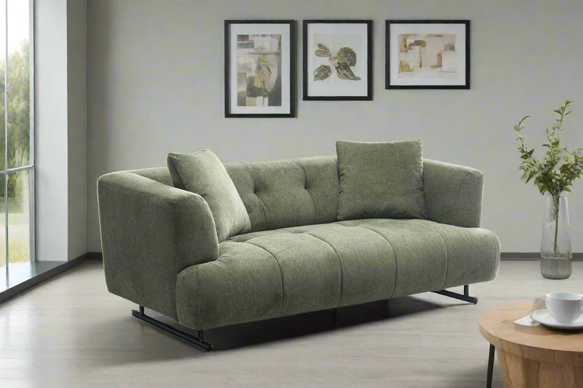 Arden Collection Modern Fabric 3-Seater Sofa - Green