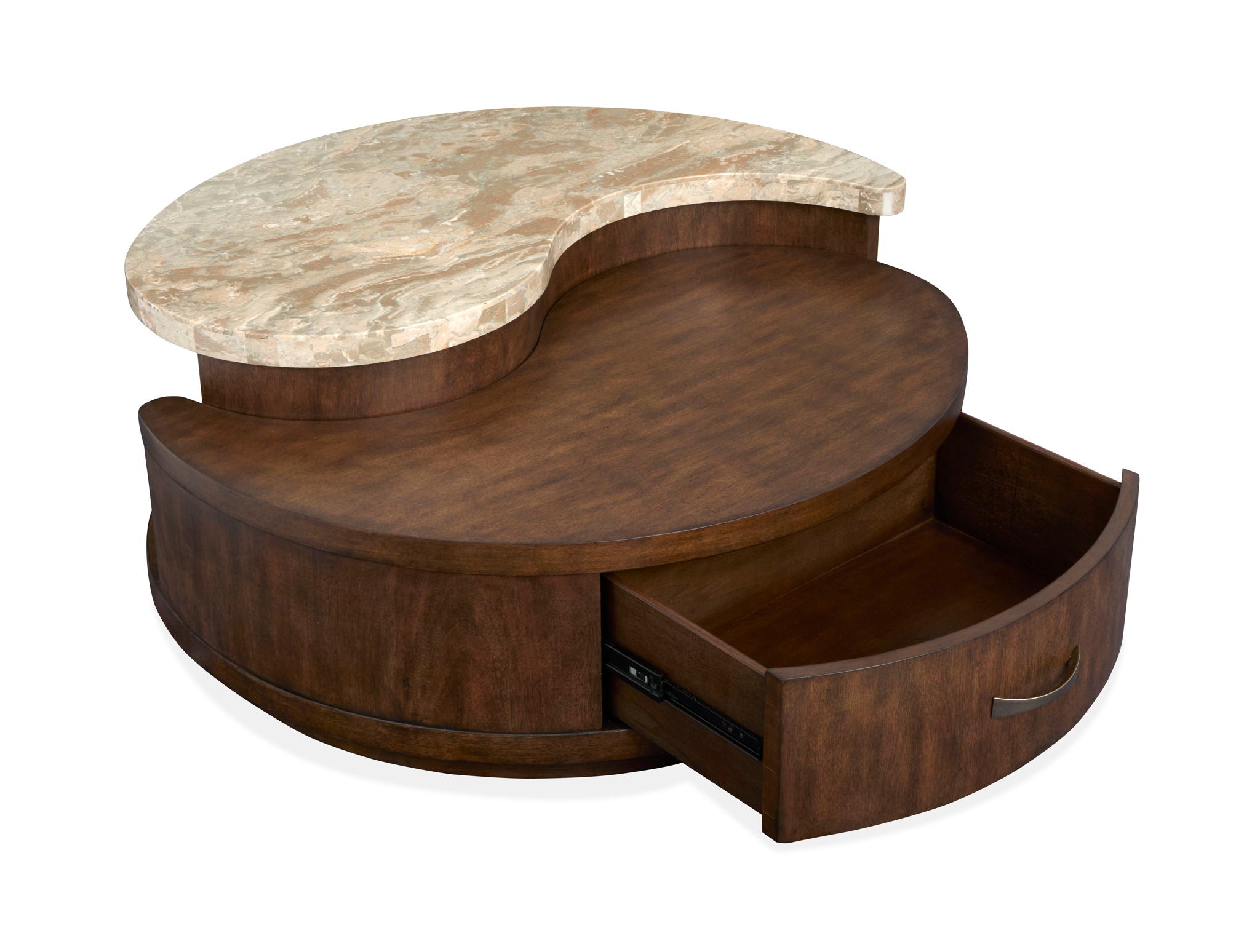 McPherson - Round Cocktail Table With Casters - Burnt Umber